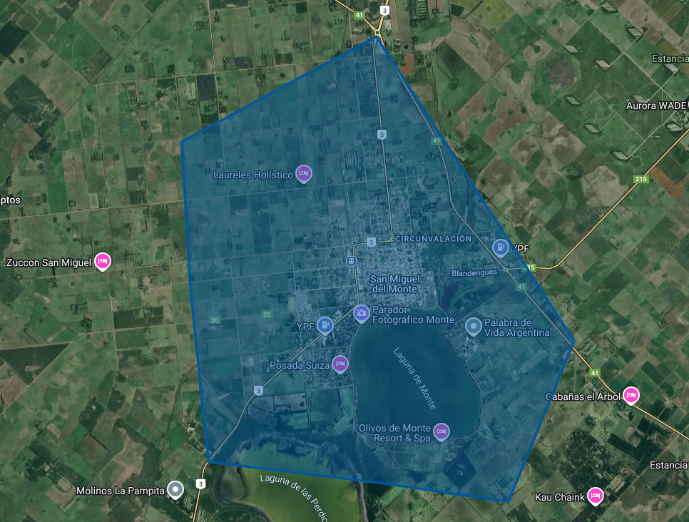 Mapa de Cobertura Montelink San Miguel del Monte